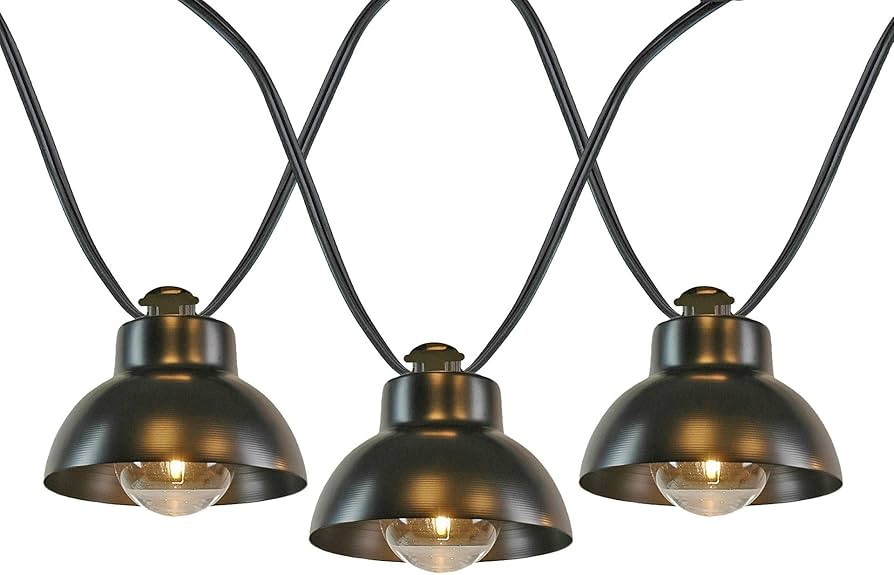 Novelty Lights 11 Feet 10 Light Decorative LED G40 Outdoor Bell Lampshade String Lights with Meta... | Amazon (US)