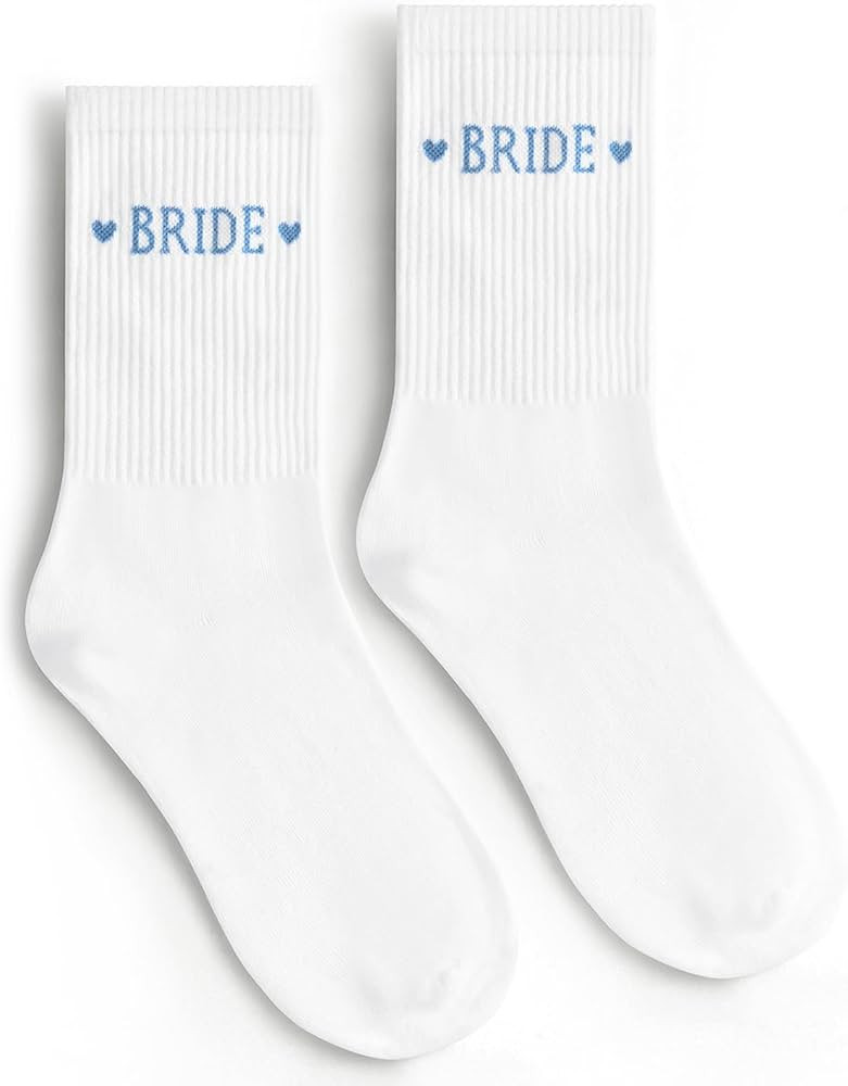 Etercycle Bride Socks, White Blue Bride To Be Something Blue Gift, Soft Cotton Bridal Socks For W... | Amazon (US)