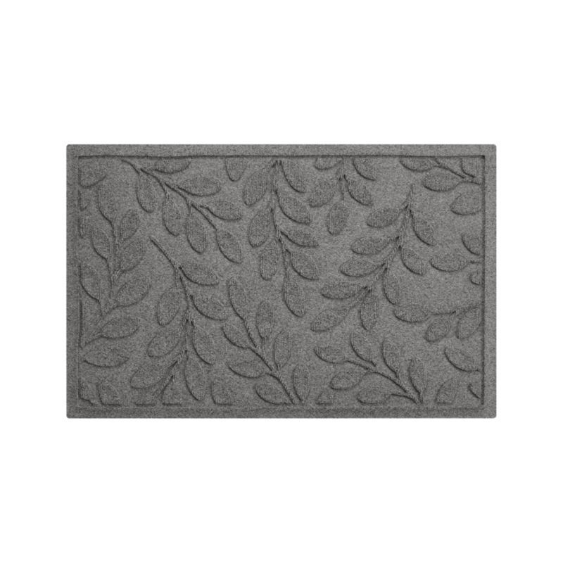 Thirsty Leaves Light Grey Doormat 22"x34" + Reviews | Crate and Barrel | Crate & Barrel