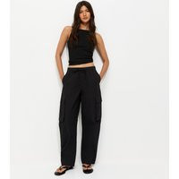 Women's Black Barrel Leg Utility Cargo Trousers New Look | New Look (UK)