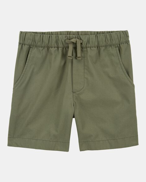Boys Pull-On Poplin Shorts - Olive | Carter's Inc