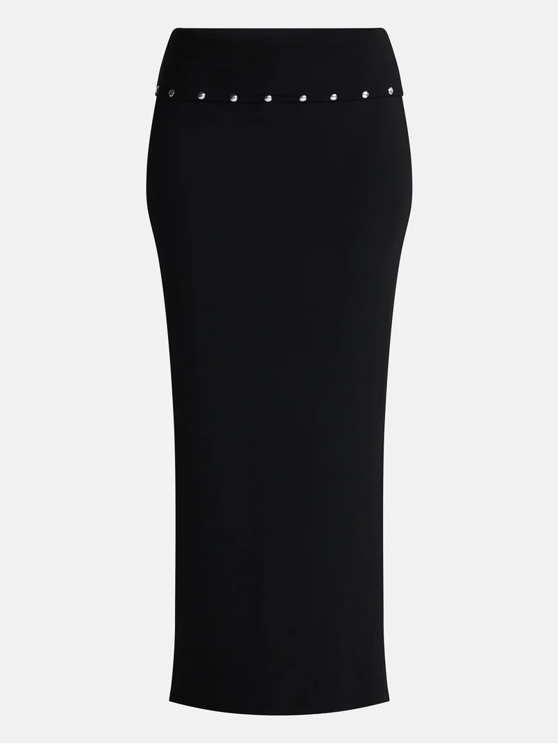 No Boundaries Foldover Knit Maxi Skirt, Women's XXS-XXL | Walmart (US)