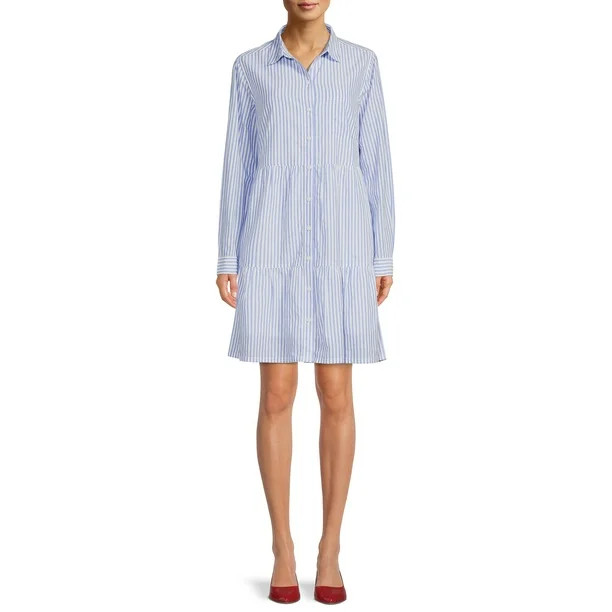 BeachLunchLounge Women's Tiered Shirtdress - Walmart.com | Walmart (US)