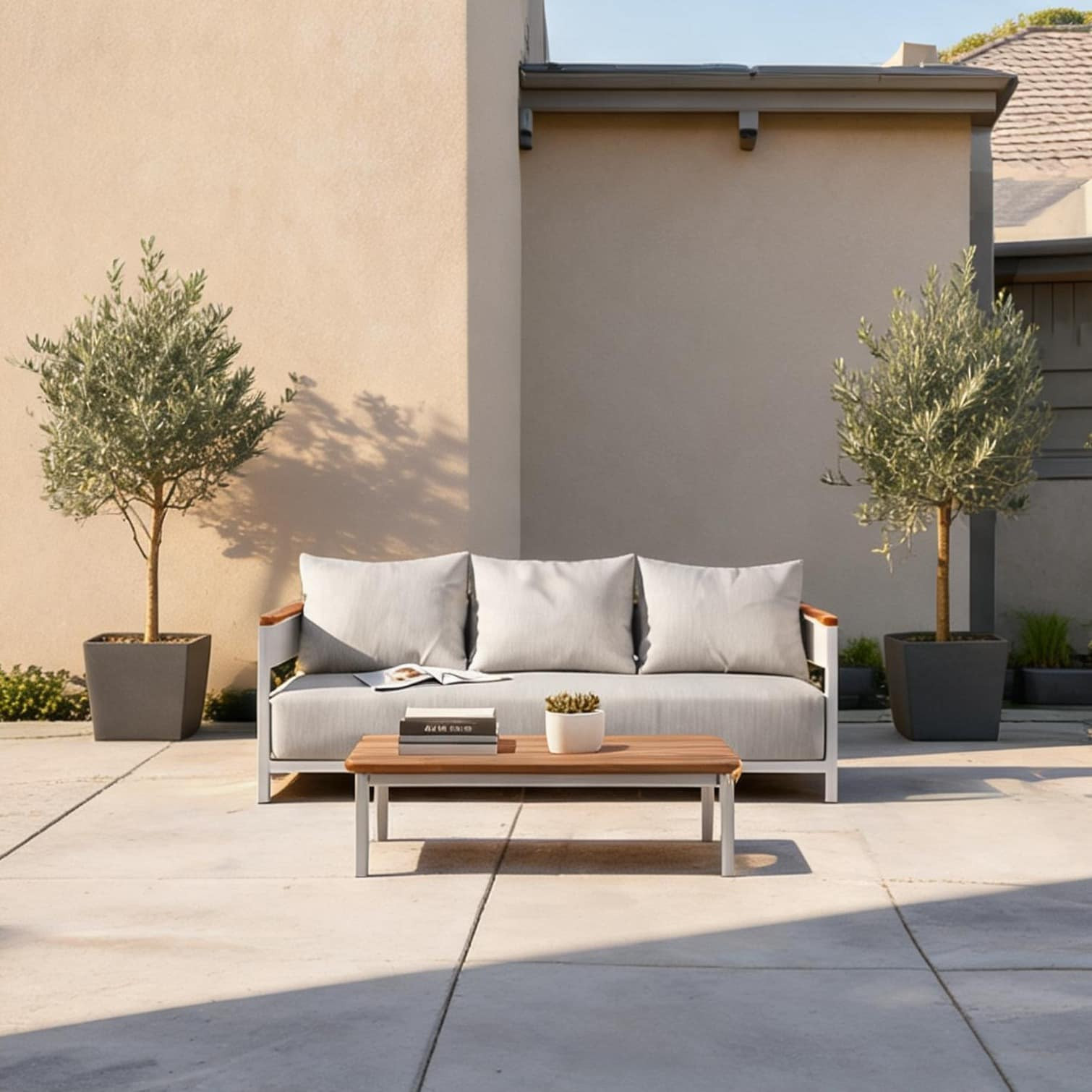 Naturefalls Classic Gray Chenille Outdoor Sofa and Coffee Table Set for Patio Lounges Modern 2-Piece one_size | 9XF3UV3WK7UL | Lowe's