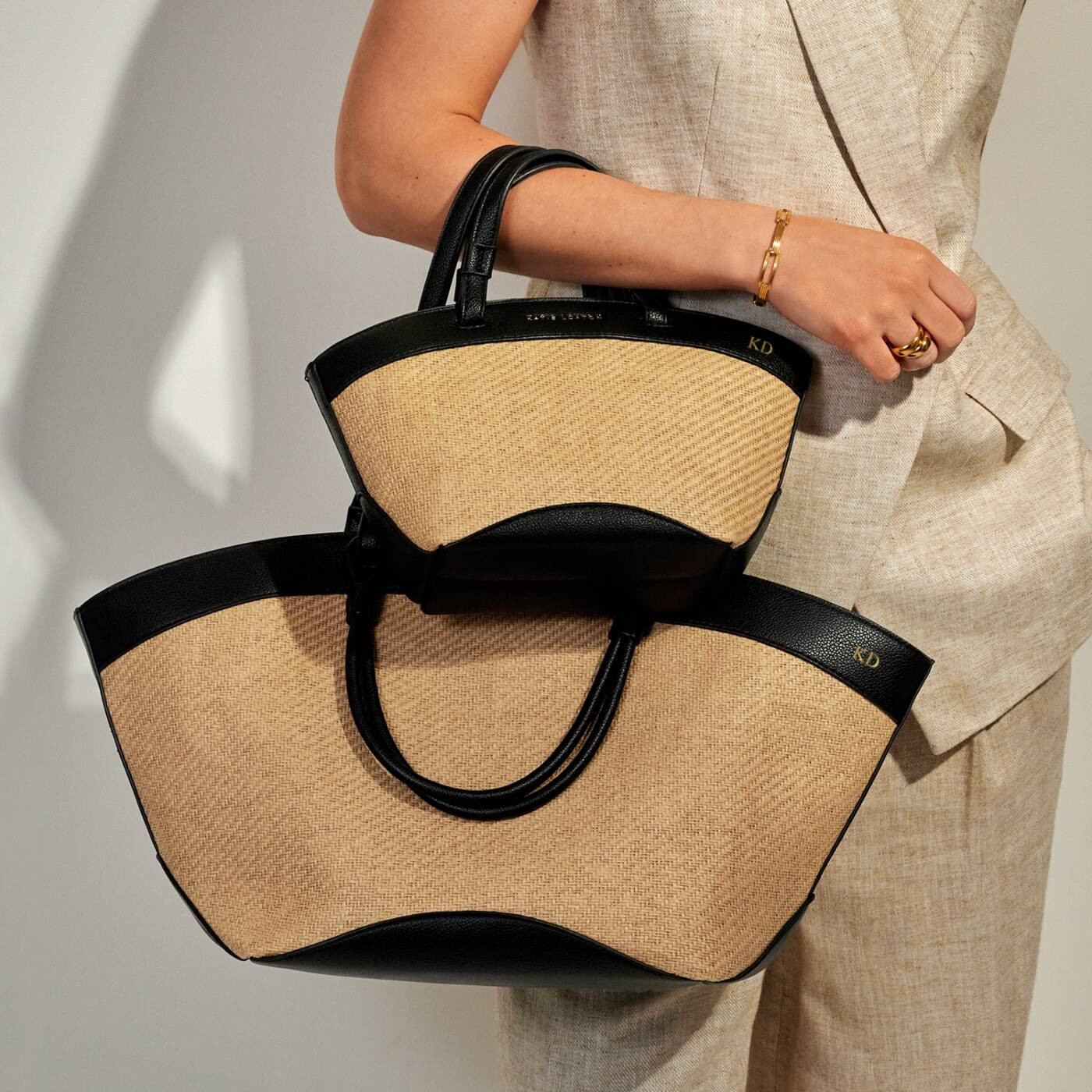 Riviera Raffia Tote Bag in Black | Katie Loxton Ltd. (UK)