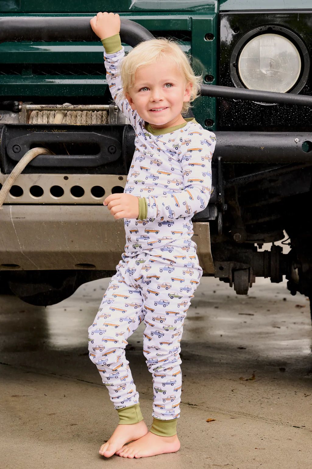 Kids Long-Long Set in Vintage Vehicles | Lake Pajamas