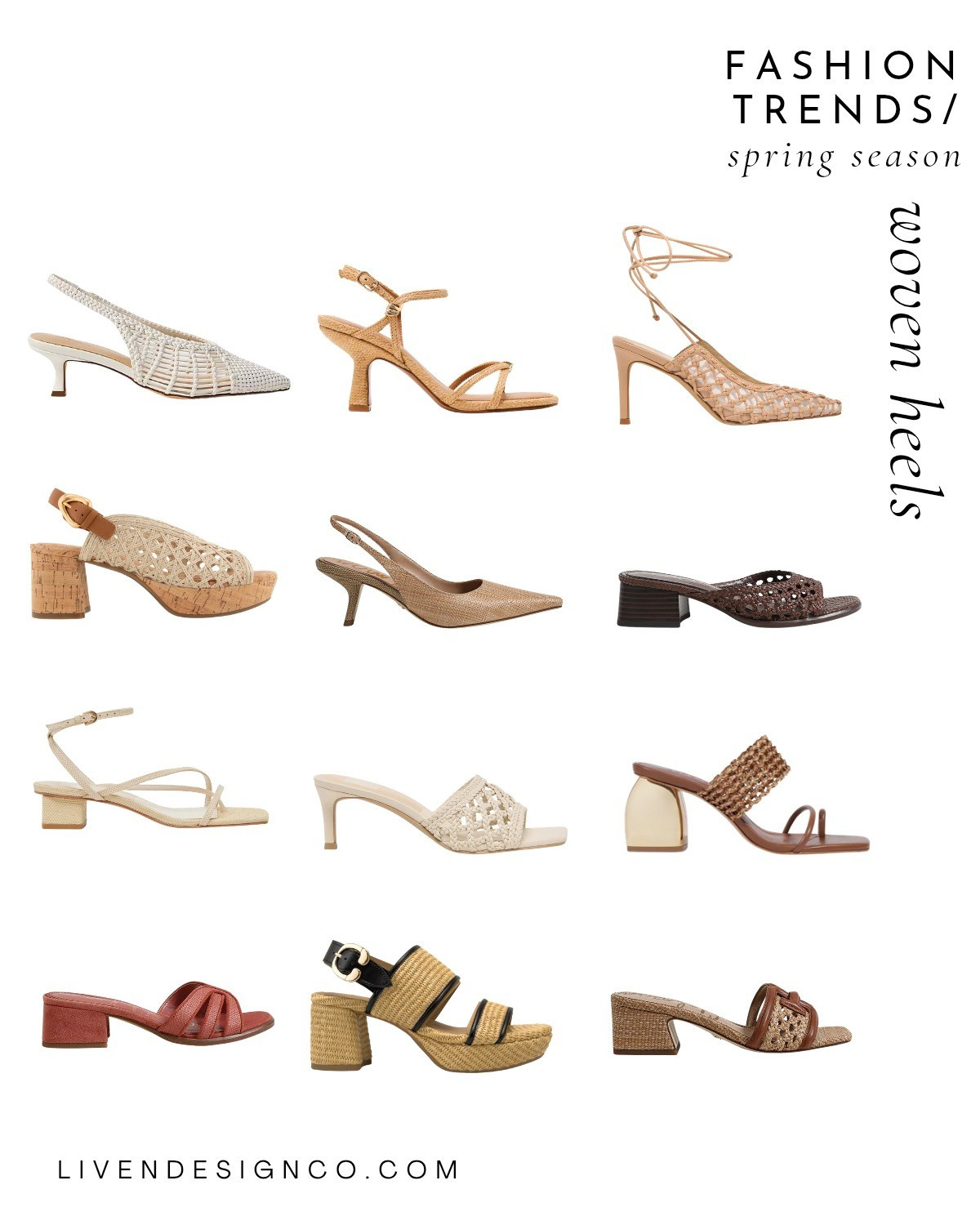 Woven heels. Spring shoes. Raffia heels. Rattan heels. Platform sandals. Woven heel sandals. Slingback pumps. Mules. 

#LTKSeasonal #LTKSaleAlert