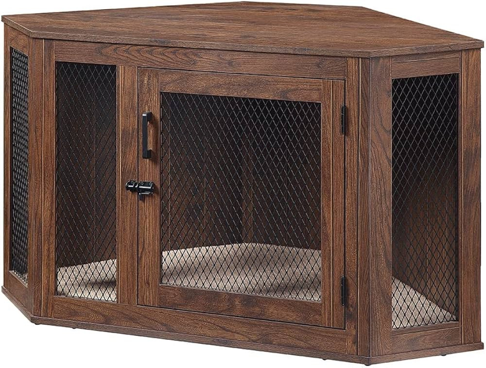 unipaws Furniture Style Corner Dog Crate for Small Medium Dogs, Indoor Aesthetic Puppy Kennel TV ... | Amazon (US)