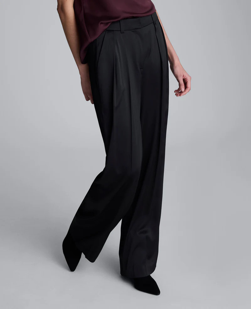 Satin Wide Leg Pleated Pant | Kenneth Cole