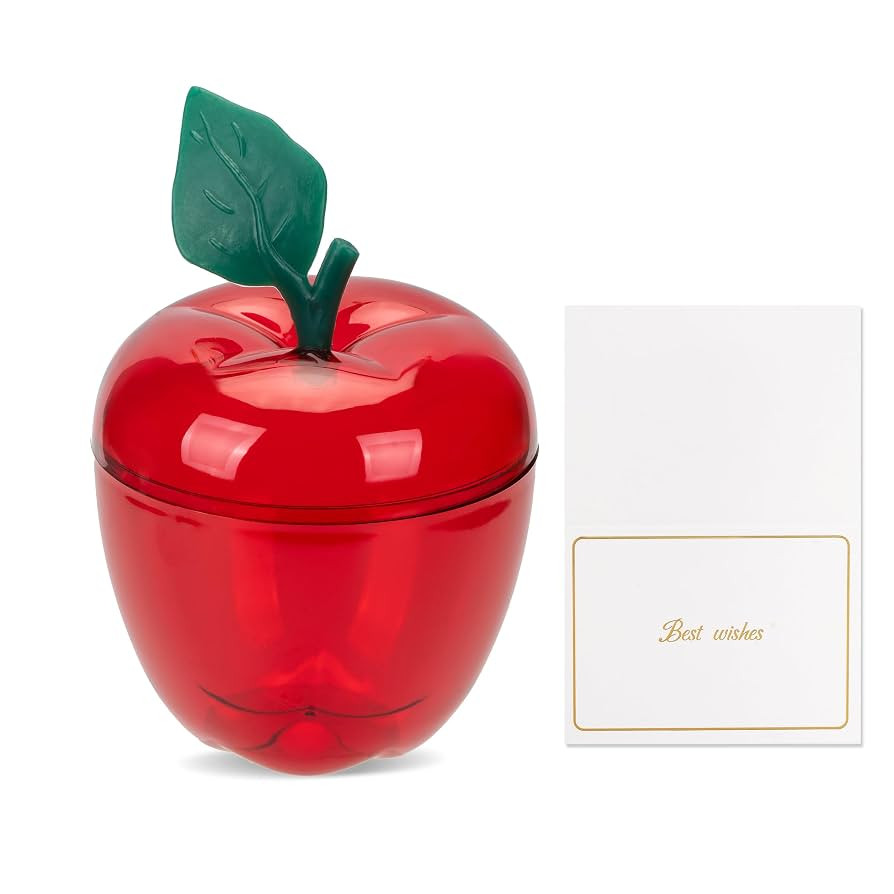 Large Red Apple Container with Blank Card, Plastic Candy Apple Boxes Filling Containers Jar, Back... | Amazon (US)