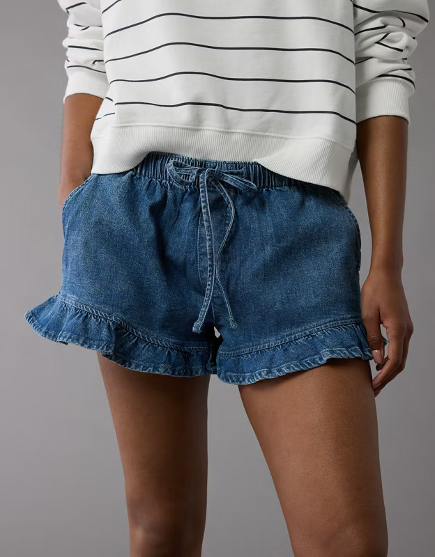 AE Stretch Ruffle Short | American Eagle Outfitters (US & CA)