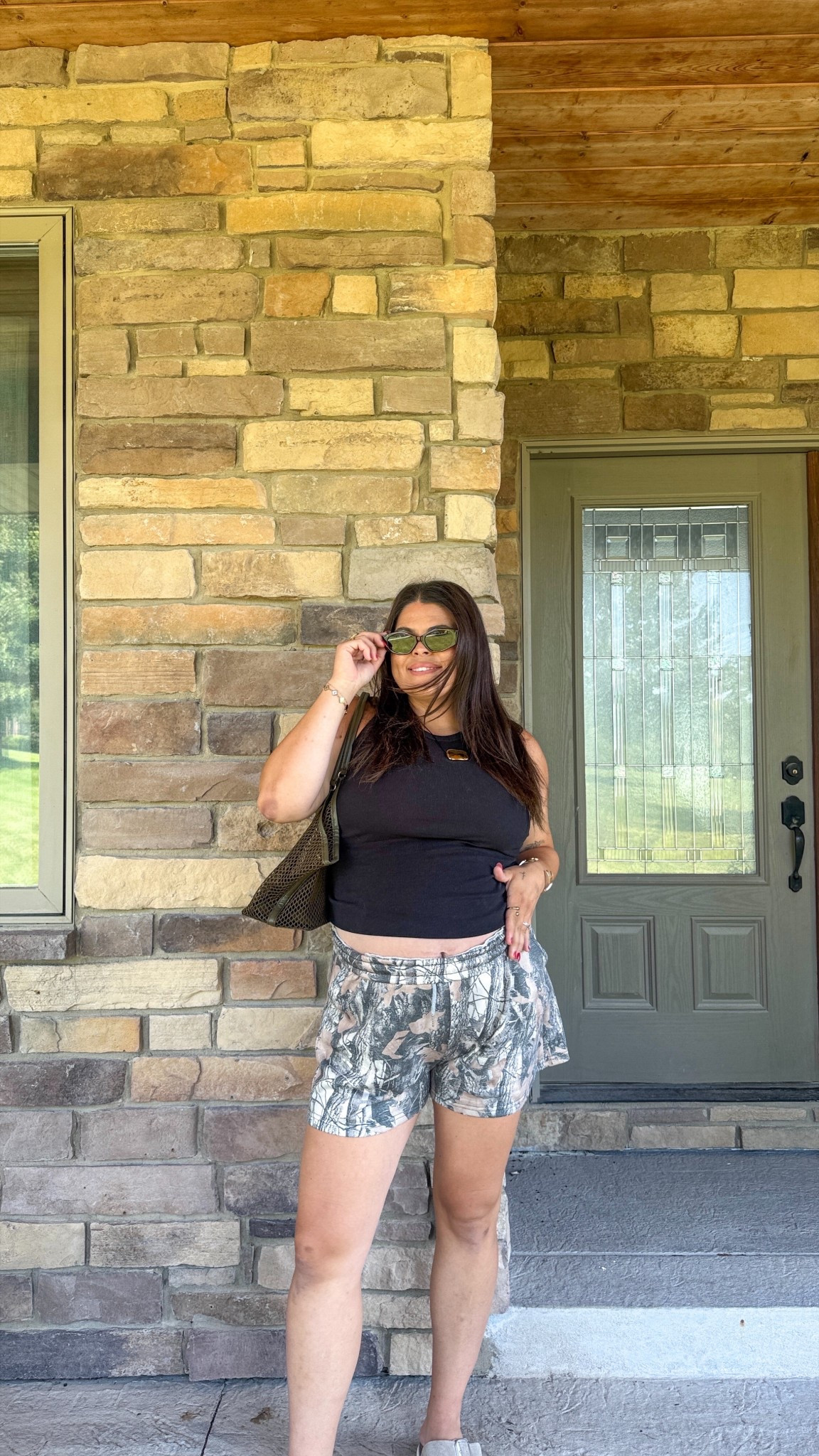 Midsize and pregnant OOTD 🖤 

31 weeks pregnant - non maternity but maternity friendly 

Amazon camo shorts xxl
Maurice’s tank size large (folded up at hem)

#maternity #midsize #summer #momstyle #size14 #amazon

#LTKMidsize #LTKFindsUnder50 #LTKBump