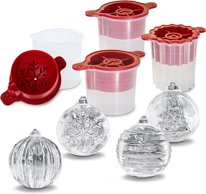 Tovolo Christmas Ornament Ice Molds, Set of 4, for Making Leak-Free, Slow-Melting Drink Ice for W... | Amazon (US)