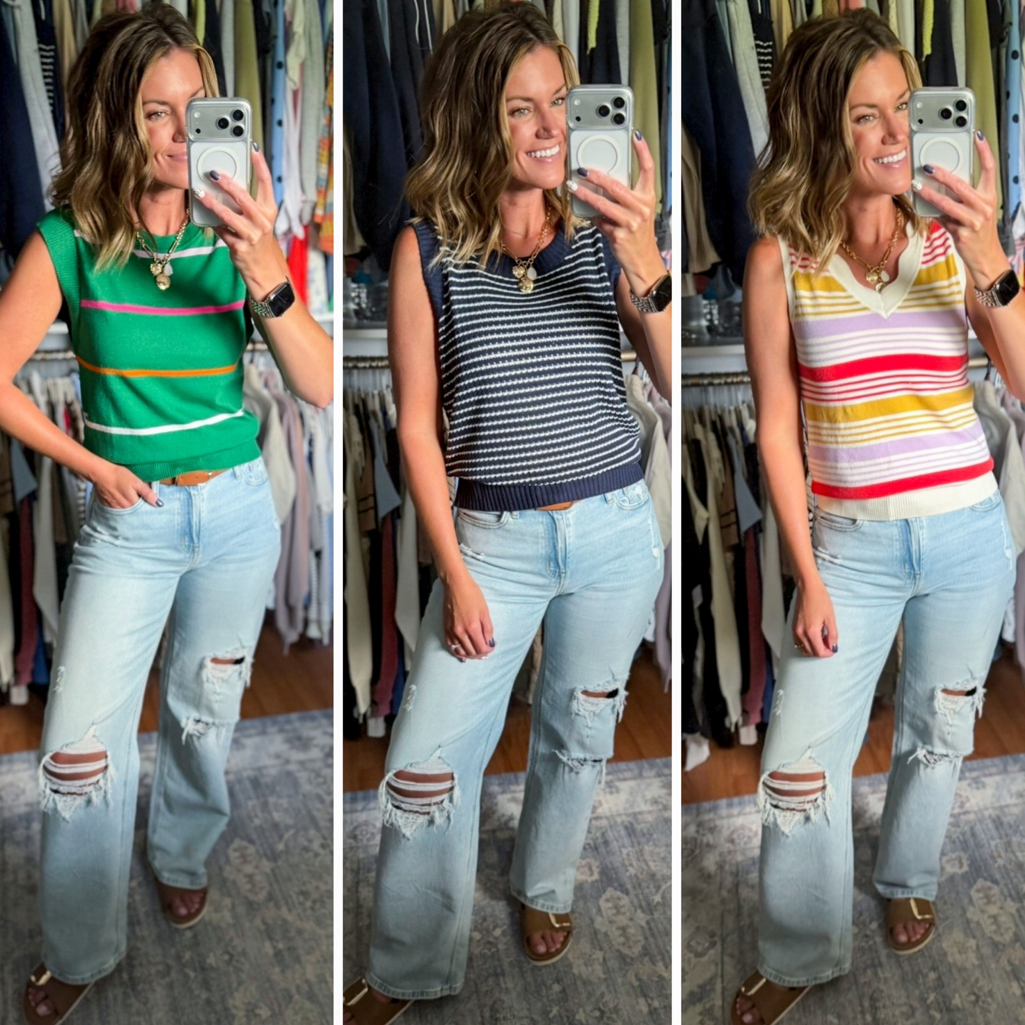New spring tops from Amazon. Wearing small in all 3 styles. 
Which is your favorite??

Jeans/ 6 regular 

#LTKSeasonal #LTKootd #LTKOver40