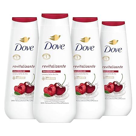 Dove Body Wash Revitalizante Cherry & Chia Milk 4 Count for Renewed, Healthy-Looking Skin Gentle ... | Amazon (US)