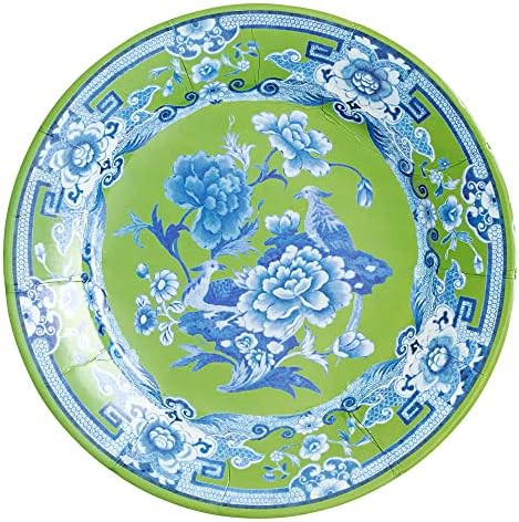 Caspari Green And Blue Plate Dinner Plates - 8 Per Package | Amazon (US)