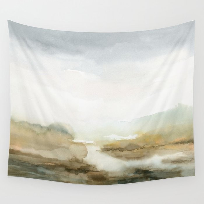 Abstract Brown Landscape Watercolor Painting Wall Tapestry by NuuillustrationsArt | Society6