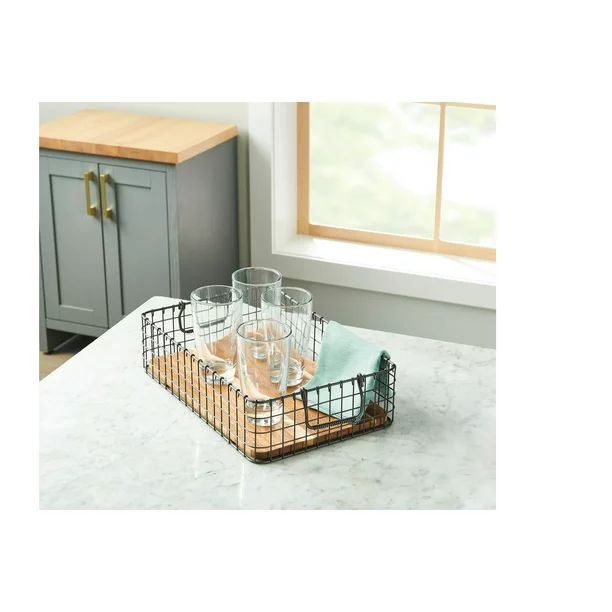 Better Homes & Gardens Industrial Farmhouse Wire Rectangle Serving Tray | Walmart (US)