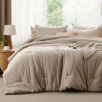 Bedsure Pre-washed Comforter Set with 100% Cotton Outer Covert, 143TC | Wayfair North America