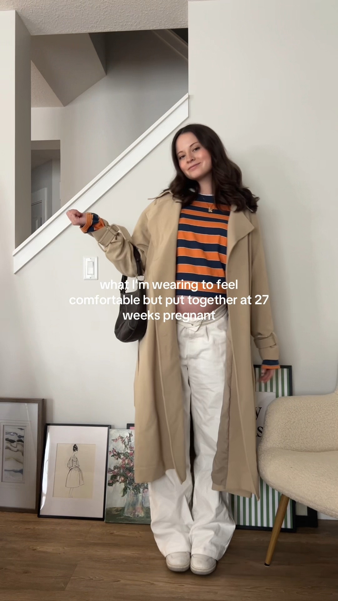 pregnancy outfit of the day! Pant is from Peppermayo, bag is vintage 

Striped shirt, casual outfit, wide leg pant, comfy outfit, maternity outfit 

#LTKwinter #LTKcanada #LTKfall