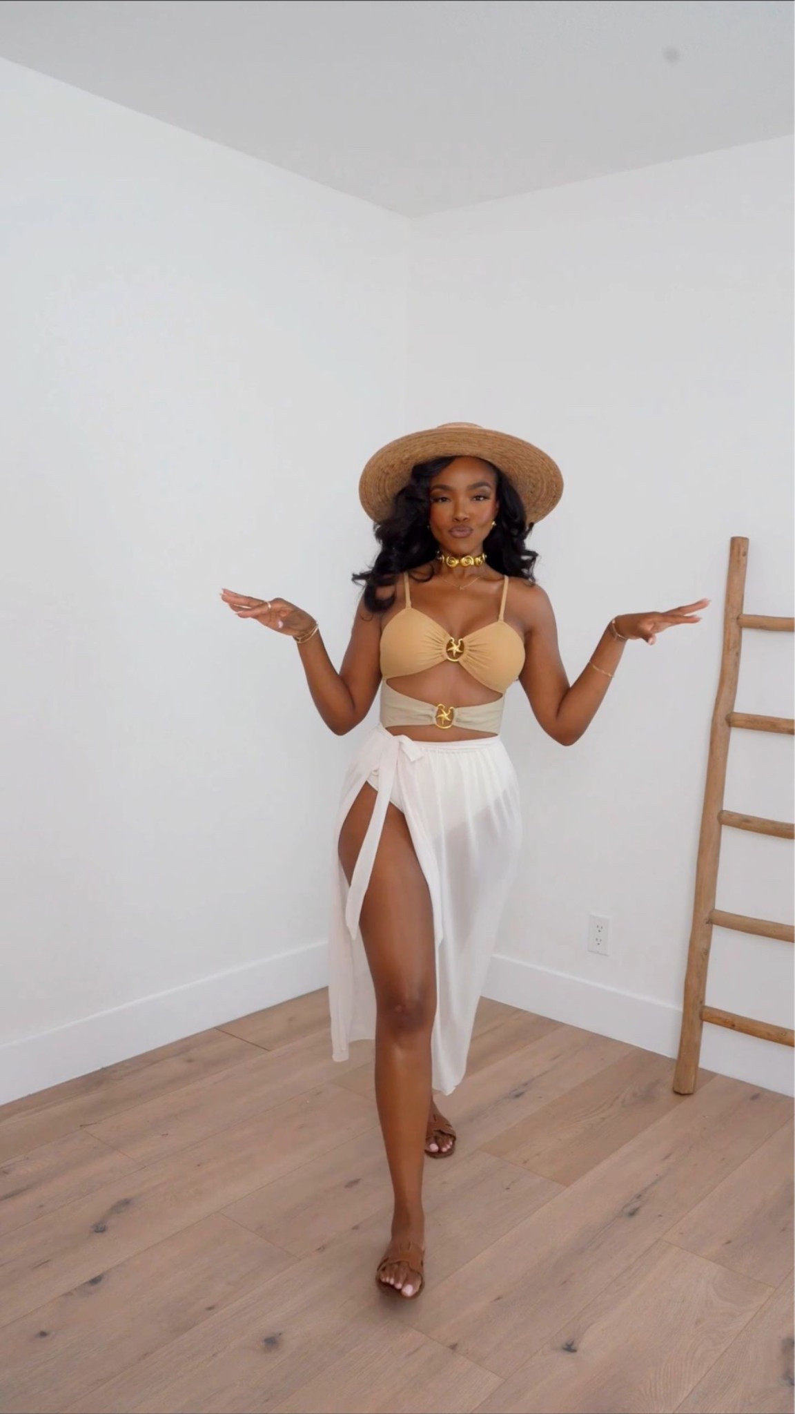 Hi Babes!

This might be my favorite vacation look of the season ☀️🌴✨

The gold hardware details, flowy skirt, and neutral color palette make this look feel so luxe. It gives effortless resort wear while still being flattering and comfortable. The kind of outfit that turns heads from the beach club straight to dinner.

Where to wear this:
• Beach vacation
• Resort day
• Poolside lunch
• Tropical getaway
• Sunset cocktails

Undergarments: Nude seamless thong or swimsuit bottoms recommended.

Everything is linked below!

xx Kira | IG: KirasFashionFinds

34D - 27 - 40 • Size Small or 4