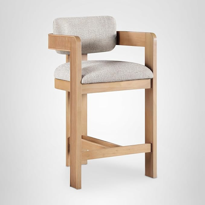 Meridian Furniture 11074Beige-C Sacha Collection Art Deco Counter Stool with Rich Beige Polyester... | Amazon (US)