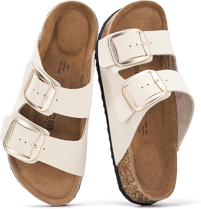 Project Cloud 100% Genuine Leather Flat Sandals for Women 2026 Comfortable Beach Essentials Women... | Amazon (US)