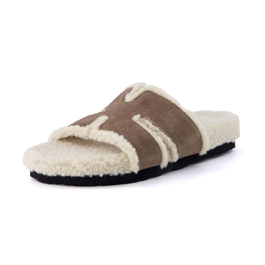 CUSHIONAIRE Cuddle Fur Slippers for Women Faux Shearling Slide Sandal +Memory Foam, Wide Widths A... | Amazon (US)