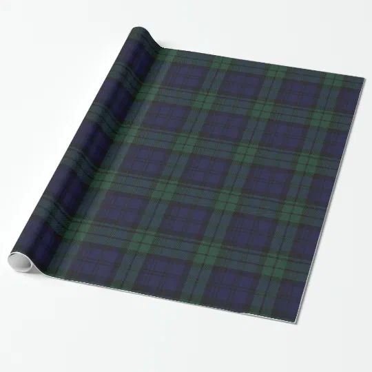 Traditional Black Watch Plaid Wrapping Paper | Zazzle