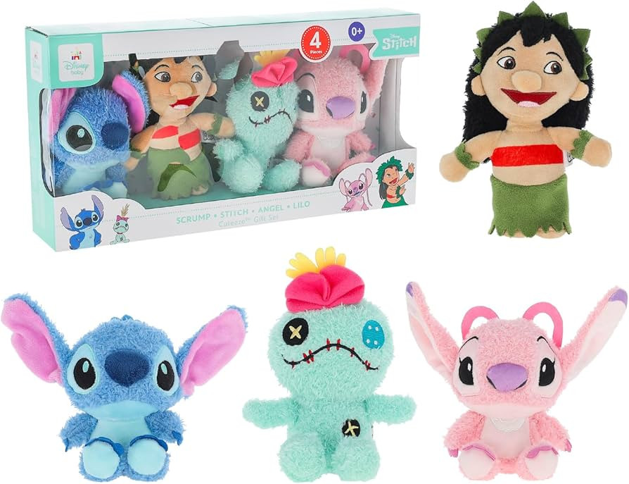 Kids Preferred Disney Baby Lilo & Stitch 4 Piece Cuteeze Gift Set Plush Collector Set of Stuffed ... | Amazon (US)