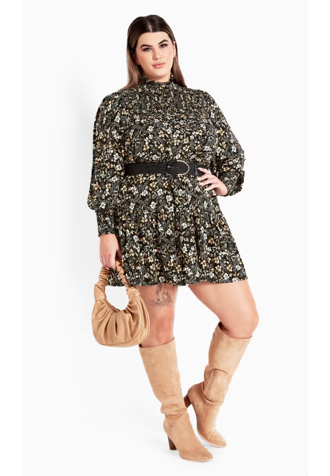 Cassia Puff Sleeves Ruffle Dress | Avenue