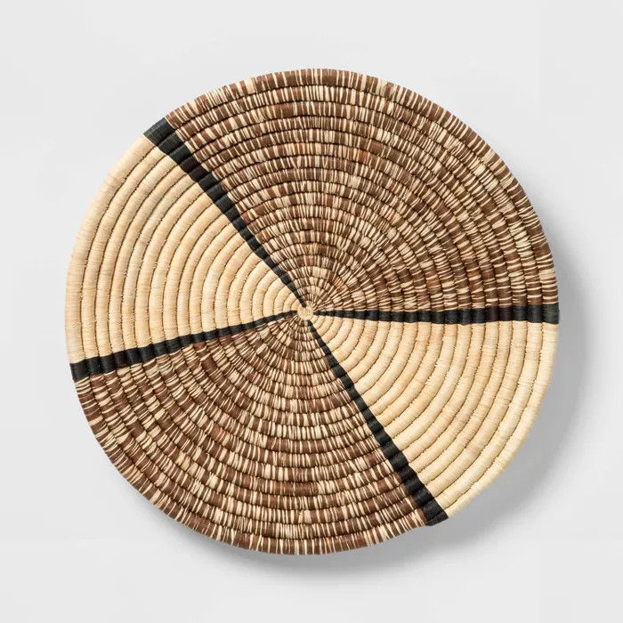 15" Decorative Round Raffia Wall Plate Art Natural - All Across Africa | Target