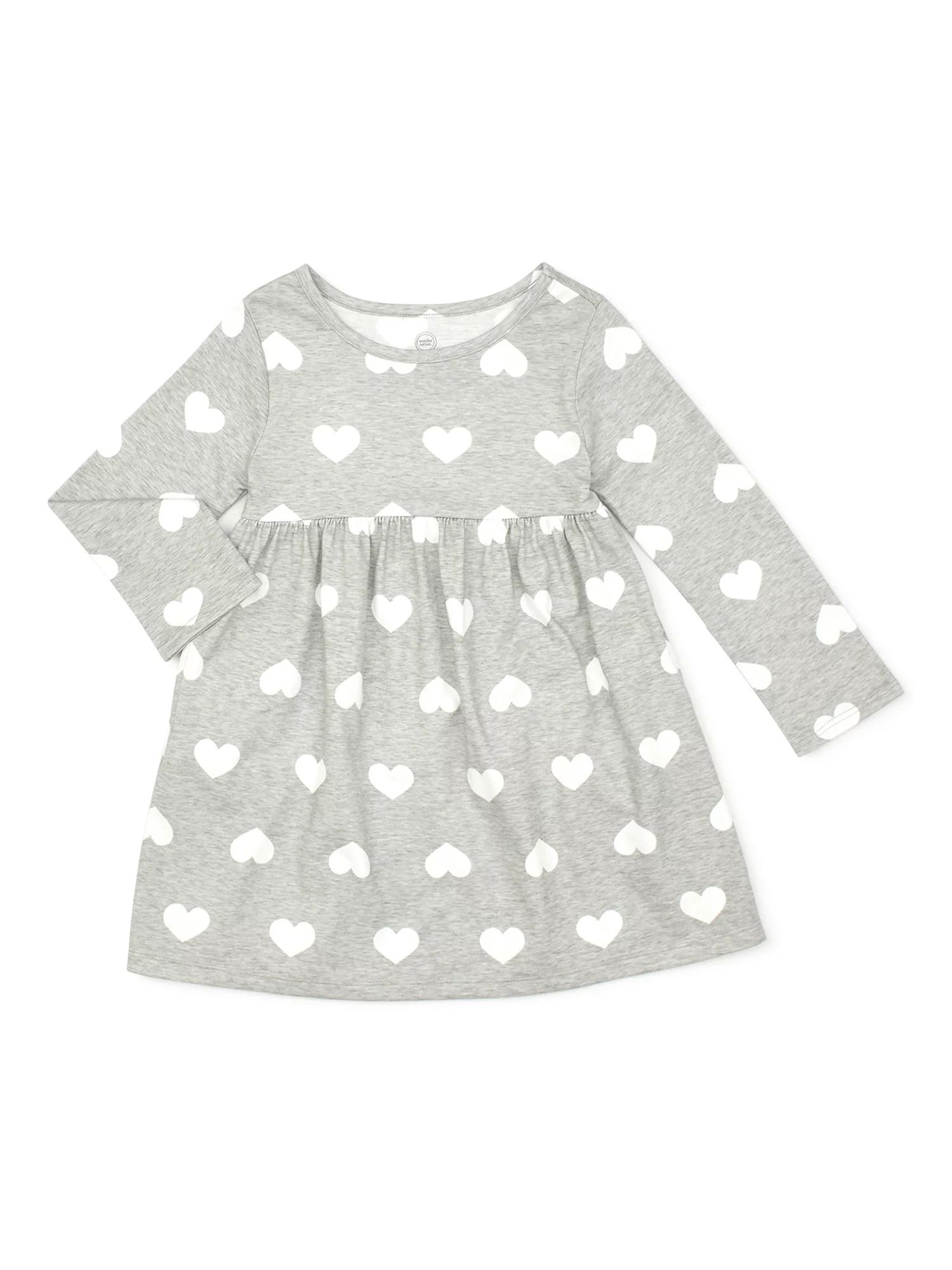 Wonder Nation Toddler Girls' Heart Knit Dress | Walmart (US)