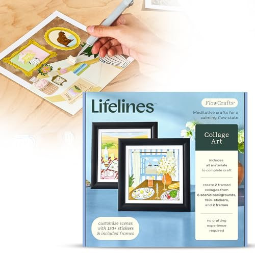 Lifelines FlowCrafts, Collage Art Kit - Miniature Framed Collages from 6 Scenic Backgrounds, 150+ Stickers & 2 Picture Frames - Sensory Arts & Crafts Kit for Teens & Adults - DIY Wall Décor | Amazon (US)