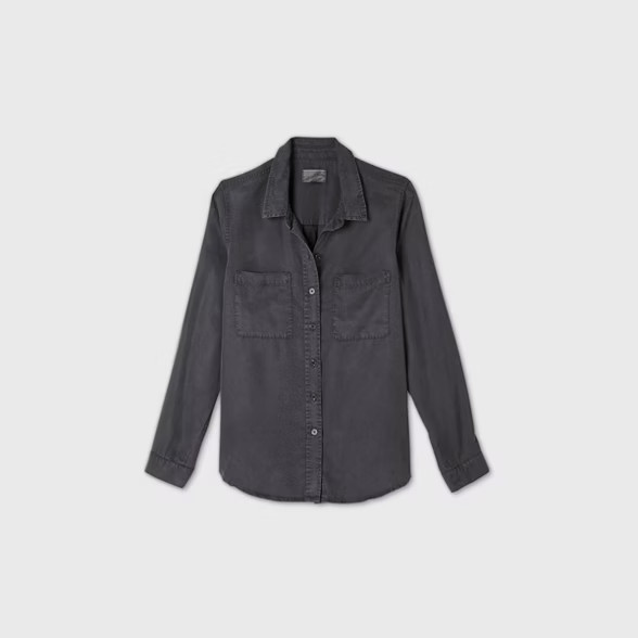 Women's Long Sleeve Button-Down Shirt - Universal Thread™ Navy | Target