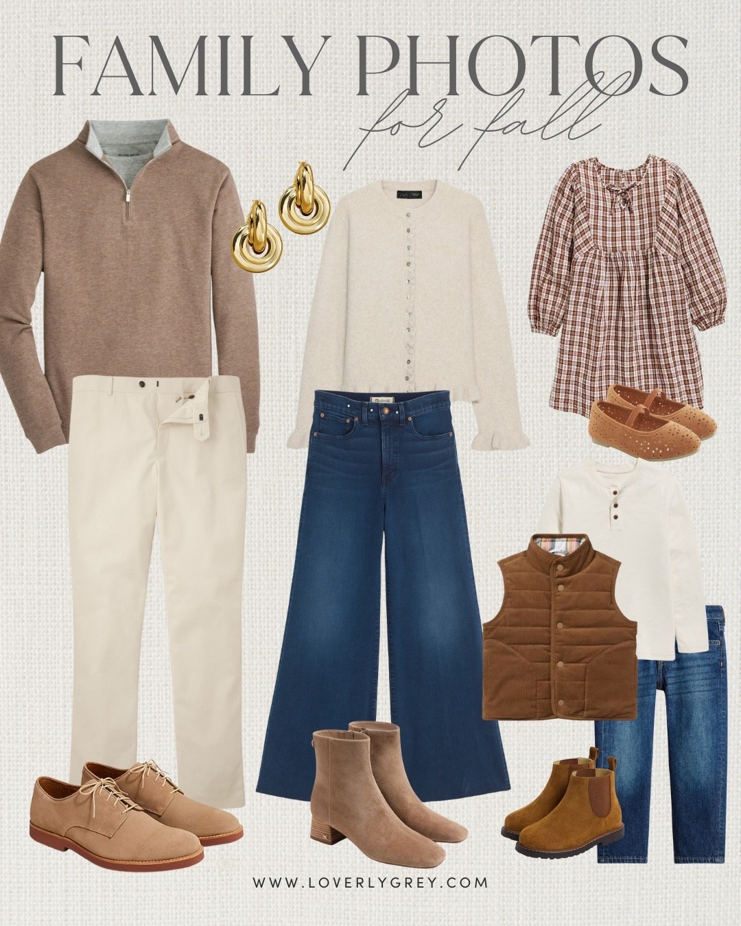 This neutral color palette for family photos is so pretty! I love how these looks feel a little more casual, more like an everyday outfit! This cream ruffle cardigan with these extra wide leg jeans is a classic fall look for the mom! 

Loverly Grey, fall family photos, fall outfits, cream cardigan, kids outfits, men’s outfits, fall photos, family outfits, neutral

#LTKFamily #LTKSeasonal #LTKStyleTip