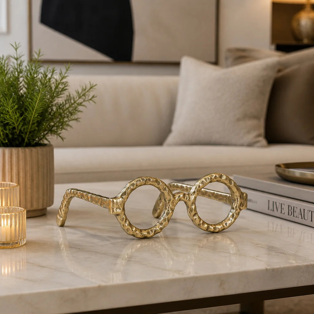 Glam Metal & Aluminum Sculptural Eyeglasses Decorative Accent | Wayfair North America