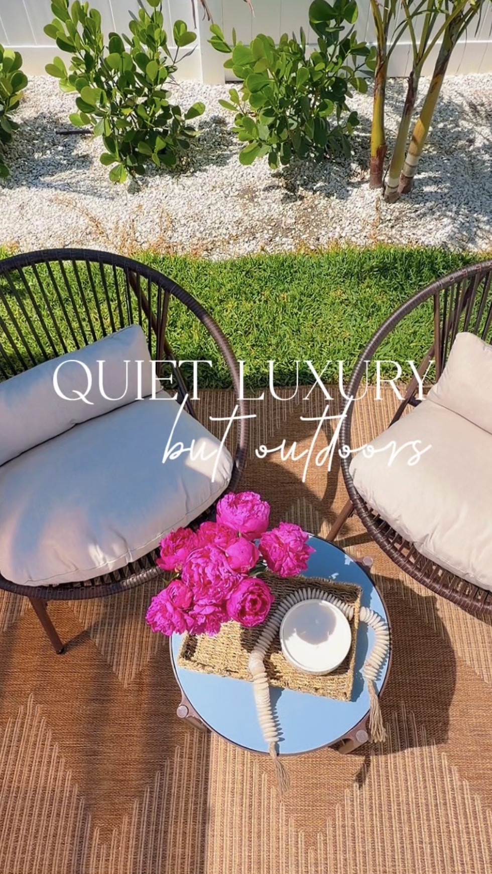 Quiet luxury, but outdoors 🌴✨

Neutral textures, cozy seating, and the prettiest coastal details 🤍
This patio setup instantly made my outdoor space feel like a little resort at home ☀️

Linking this whole patio setup in my LTK 🫶🏼🌾

#LTKHome #LTKSaleAlert #LTKselfcare