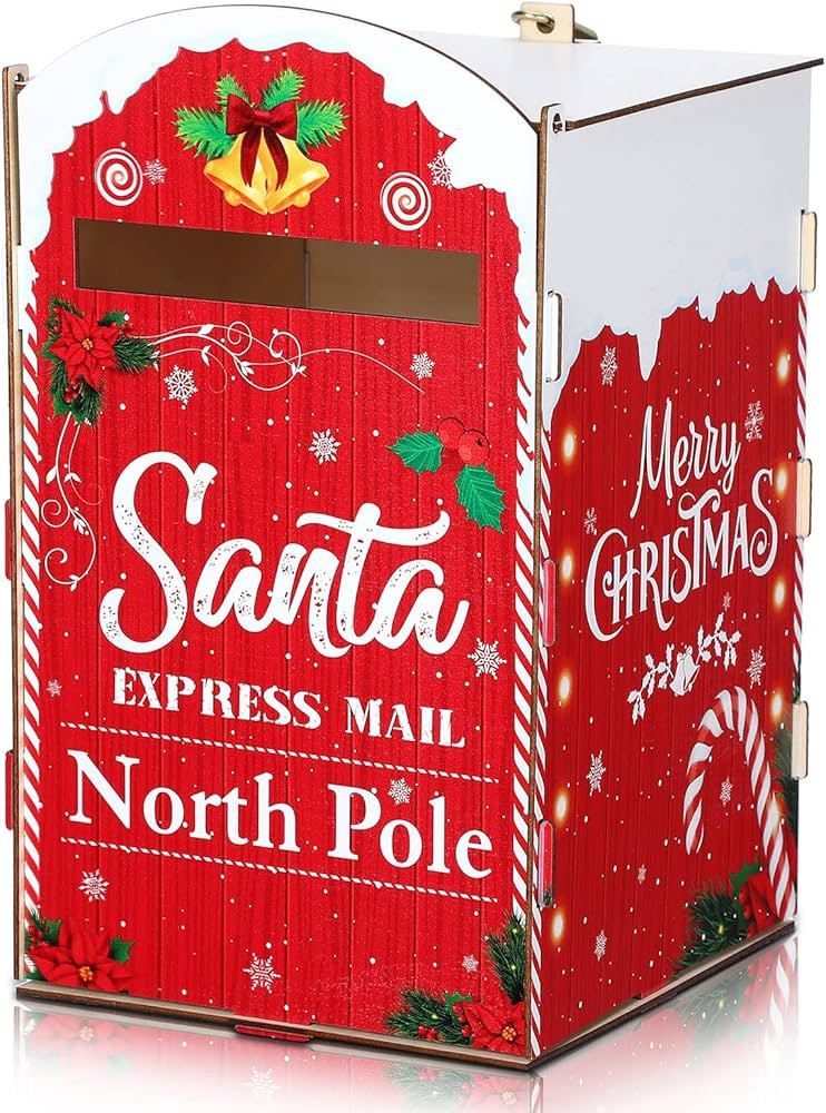 Christmas Mailbox Letters to Santa Mailbox Christmas Decorations Christmas Kids Gift Wish List Re... | Amazon (US)