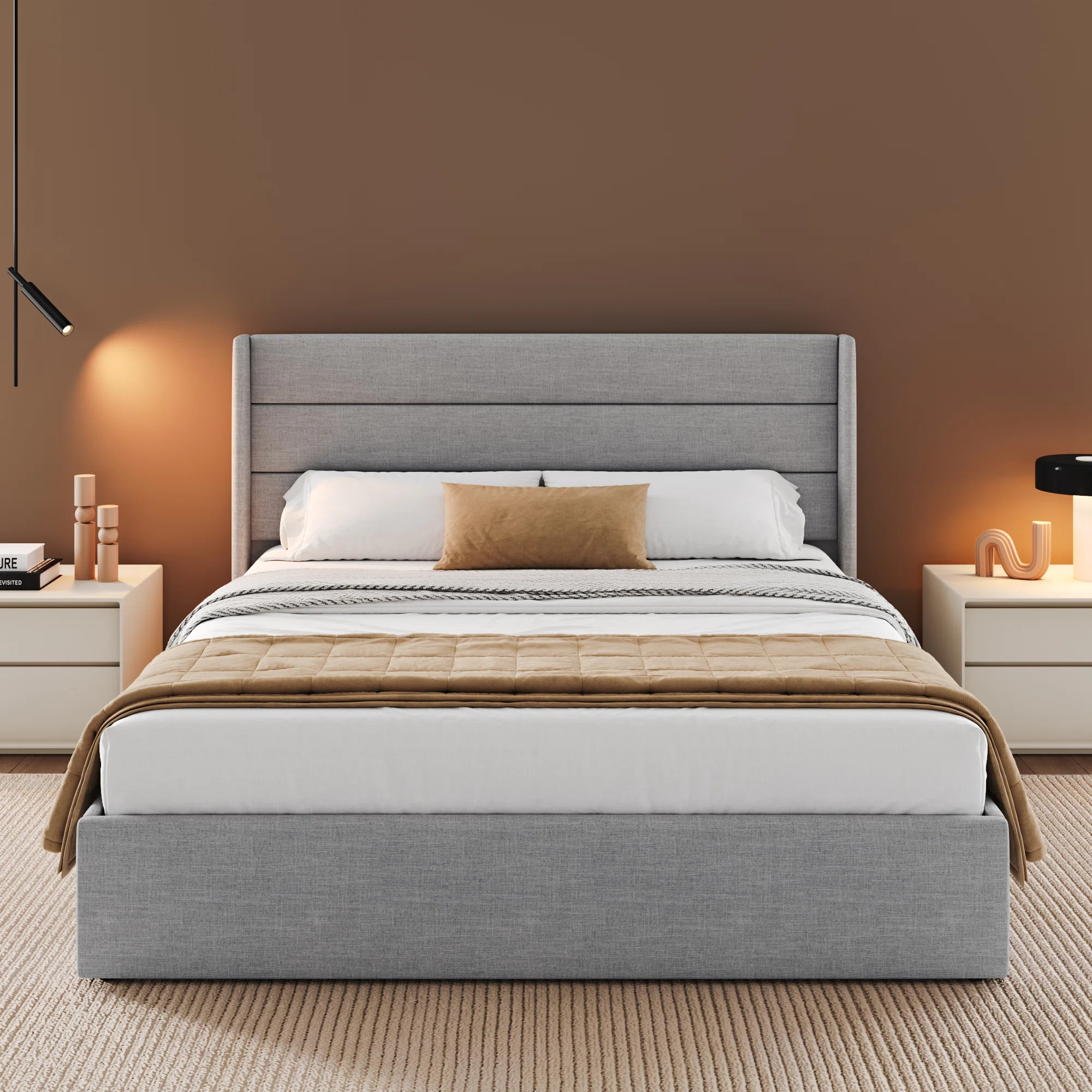 Valire Upholstered Wingback Storage Bed | Wayfair North America