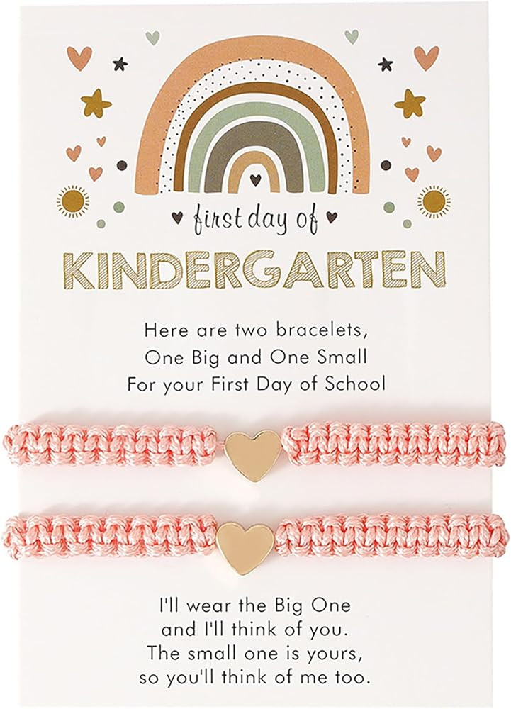 First Day of Kindergarten Bracelets,First Day of School Bracelets for Mom and Daughter,Back to Sc... | Amazon (US)