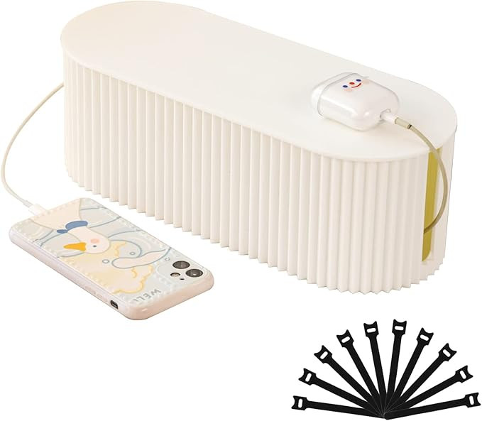 FABROK Cable Management Box with 10 Cable Ties, Cable Organizer Box for Power Strips, Surge Prote... | Amazon (US)
