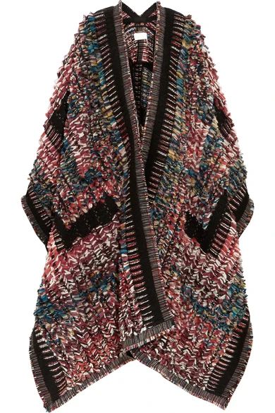 Wool-blend bouclé-jacquard poncho | NET-A-PORTER (UK & EU)