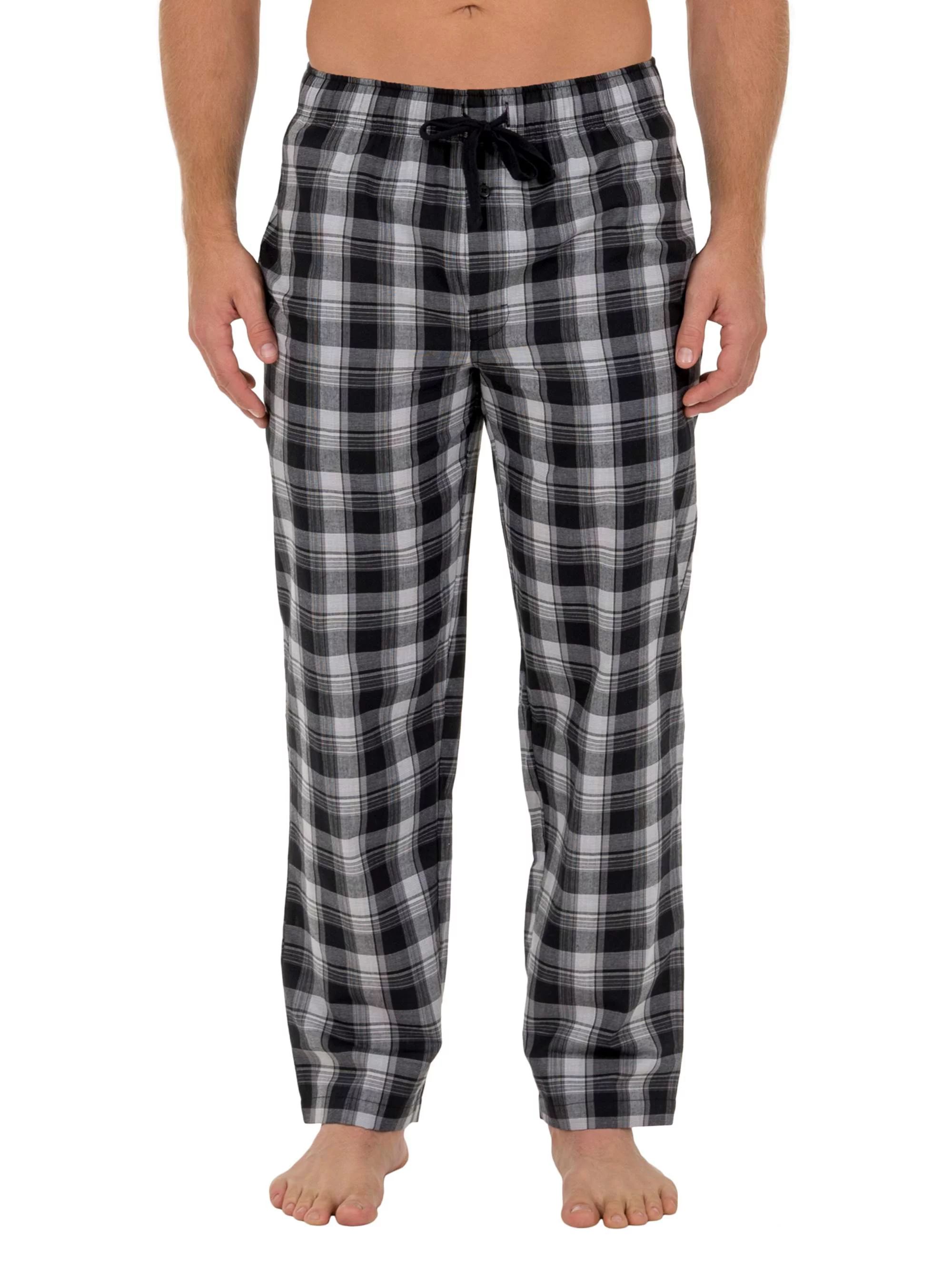 Fruit of the Loom Men's and Big Men's Microsanded Woven Plaid Pajama Pants | Walmart (US)