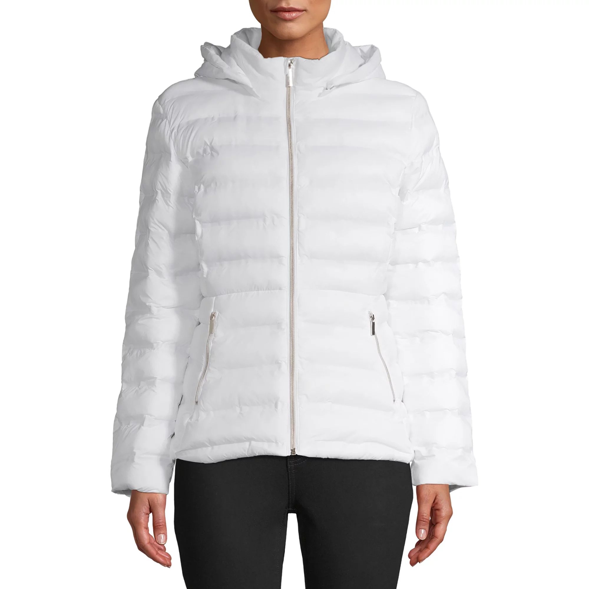 Time and Tru - Time and Tru Women's Bubble Packable Puffer Jacket with Hood - Walmart.com | Walmart (US)