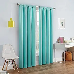ECLIPSE Kendall Modern Blackout Thermal Rod Pocket Window Curtain for Bedroom or Living Room (1 P... | Amazon (US)