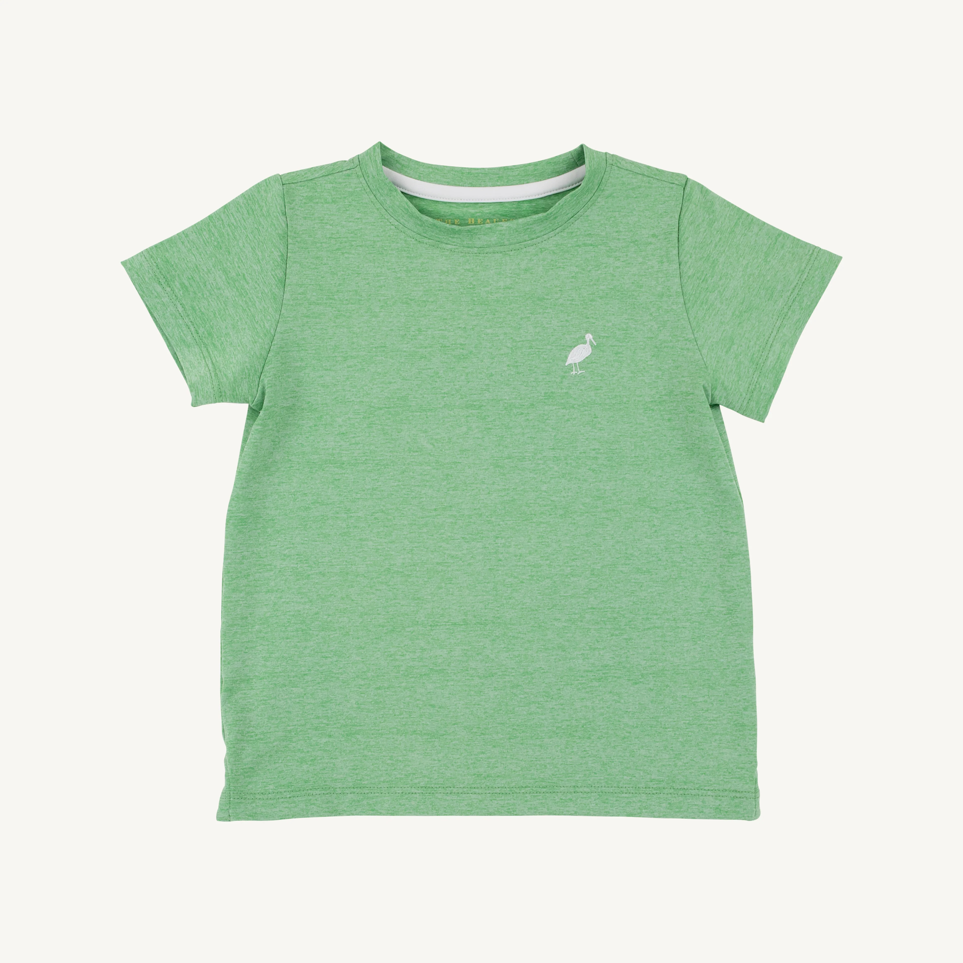 Prepletic™ Carter Crewneck - Grafton Green (Heathered) with Worth Avenue White Stork | The Beaufort Bonnet Company