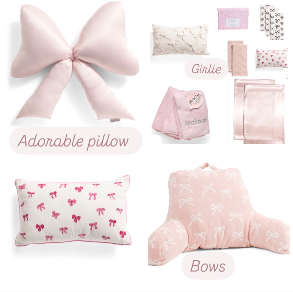 Bows on bows 
Pink bow pillows 
Girlie 
Tween
Love shack fancy vibes 🎀🩷
Tjmaxx 
Marshall’s
Homegoods 
Home Decor 

#LTKSaleAlert #LTKHome