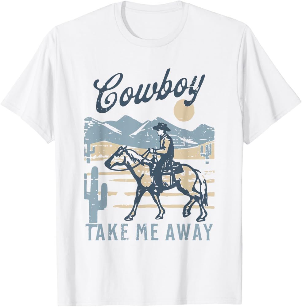 Vintage Western Life Rodeo Country Cowboy Take Me Away T-Shirt | Amazon (US)