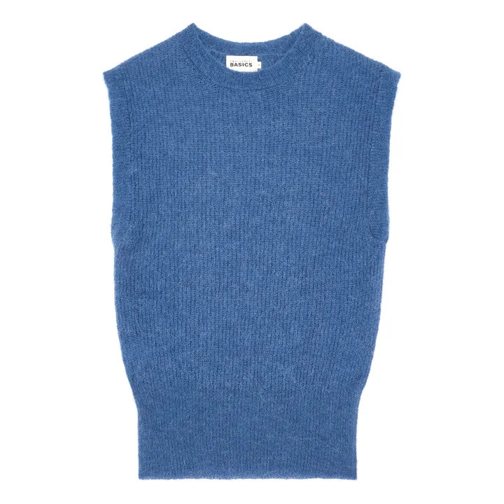 Women's Sleeveless Alpaca Sweater | Ocean | Smallable